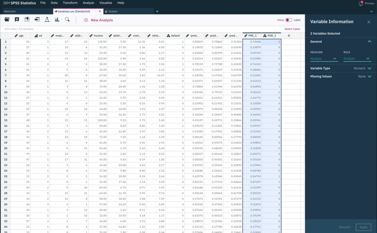 IBM SPSS Statistics 操作界面 01