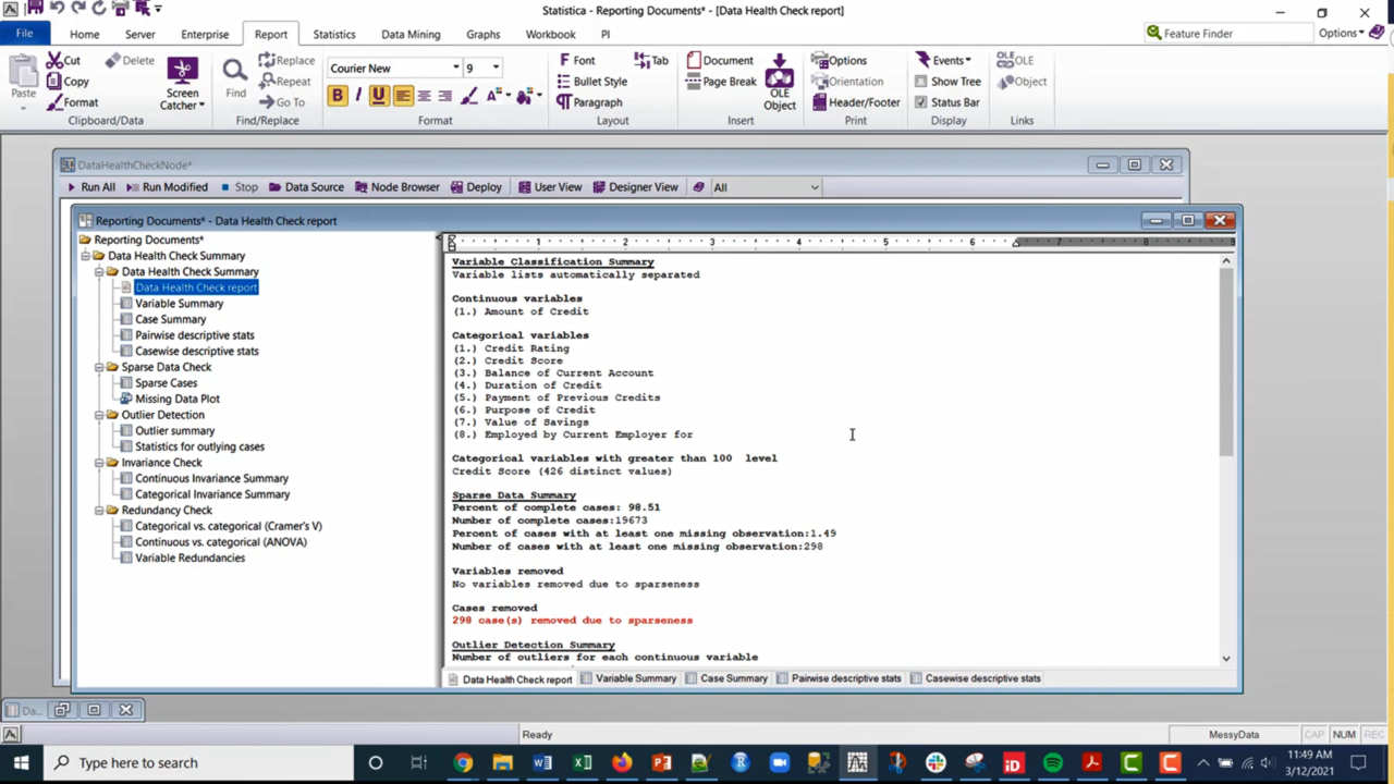 Statistica 操作界面 05