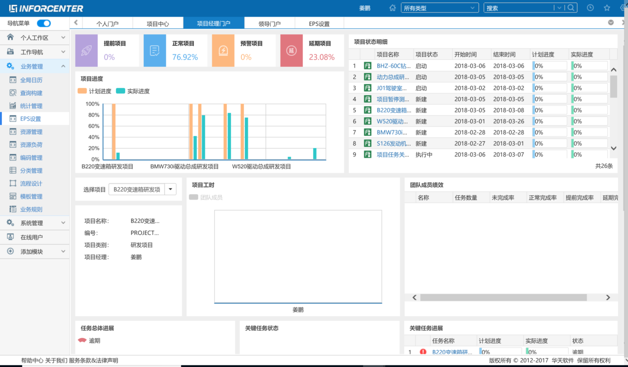 华tianPLM 操作界面 01