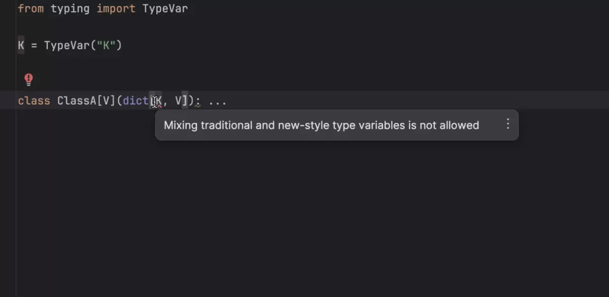 Jetbrains PyCharm PEP 695：类型形参语法
