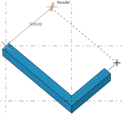 Tekla Structures 捕捉到平行点和捕捉到对象面3