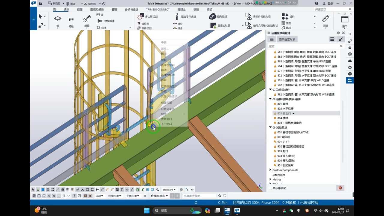 Tekla Structures软件界面4